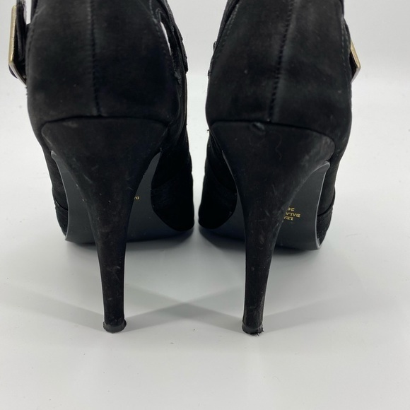 Colin Stuart black suede peep toe heels 7 - Picture 4 of 8